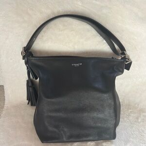 Coach 19889 Black Leather 2 way Women's Shoulder Bag